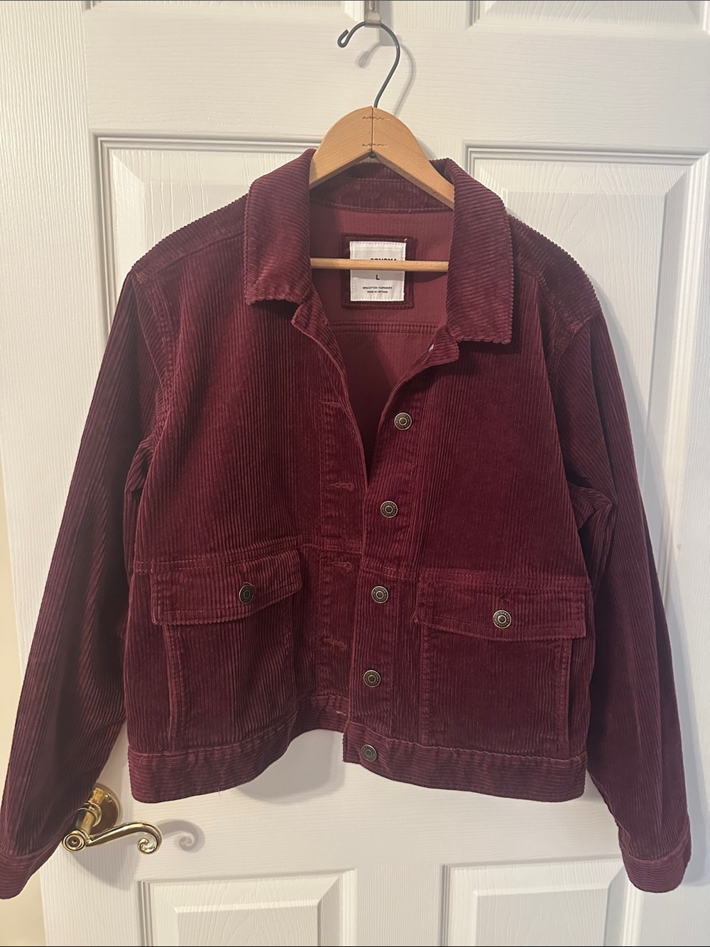 Sonoma Women's Corduroy Jacket in Burgundy